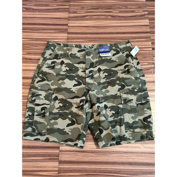 NWT Old Navy Lived-In Straight Cargo Shorts Men’s Camouflage sz 34 - Picture 1 of 6